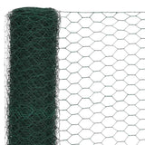 Chicken Wire Fence Steel with PVC Coating 25x1.5 m Green 143264
