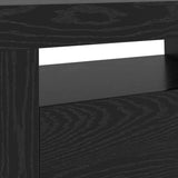 TV Cabinet with LED Lights Black Oak 120x35x40 cm Engineered Wood 862031