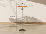 Tiffany-Style Floor Lamp with Handcrafted Stained Glass Shade, 152cm Tall Vintage Standing Lamp with T3398P425137