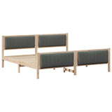 Bed frame Brown and dark grey 200 x 200 cm Solid pine wood 3394299
