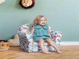 Children Armchair Kids Sofa Tub Chair Seat Cartoon Dinosaur Pattern Bedroom Flannel Wooden Frame T3398P347633