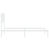 Metal Bed Frame without Mattress with Headboard White 90x200cm 373929