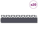Lawn Edgings 20 pcs Anthracite 103 x 0.05 x 22 cm Steel 874835