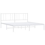 Metal Bed Frame without Mattress with Headboard White 183x213cm 352534