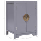 Bedside Cabinet Grey 38x28x52 cm Paulownia Wood 284072