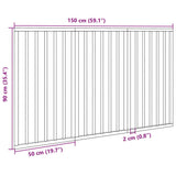 Dog Gate Foldable 3 Panels Brown 150 cm Poplar Wood 352198