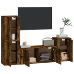 4 Piece TV Cabinet Set Smoked Oak Engineered Wood 3188603