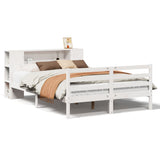 Bookcase Bed without Mattress White 120x190 cm Small Double Solid Wood Pine 3321845
