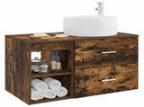 Bathroom Furniture Set 2 pcs Smoked Oak Engineered Wood 3403924