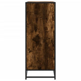 Shoe Cabinet Smoked Oak 75x38x97.5 cm Engineered Wood and Metal 3300872
