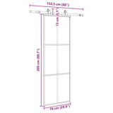 Sliding Door with Hardware Set Black 76x205 cm ESG Glass 3375902