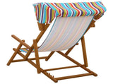 Deck Chair 2 pcs 3 Position Solid Eucalyptus Wood Multicolour 3407810
