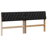 Upholstered Headboard Black 180 cm Solid Pine Wood 879161