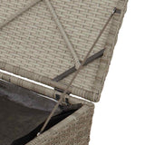 Cushion Box with Storage Light Grey 50 x 50 x 50 cm Poly Rattan 365413