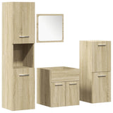 ZNTS 3 Piece Bathroom Furniture Set Sonoma Oak Engineered Wood 3324989