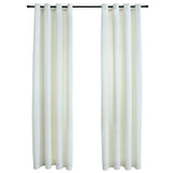 Blackout Curtains with Rings 2 pcs Velvet Cream 140x225 cm 134513