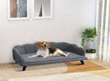 Dog Sofa, Pet Couch Bed for Medium, Large Dogs, with Legs, Cushion - Grey T3398P376488