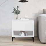 ZNTS Side Table White 50x46x50 cm Engineered Wood 819548