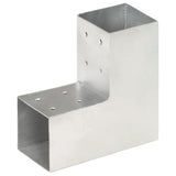 Post Connectors 4 pcs L Shape Galvanised Metal 81x81 mm 145462