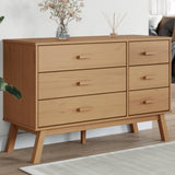 Drawer Cabinet OLDEN Brown Solid Wood Pine 358591