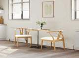 Dining Chair 2 pcs Natural and Light Solid Rubber Wood 42020419