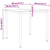 Dining Table White 80 x 80 x 75 cm Solid Pine Wood 892784