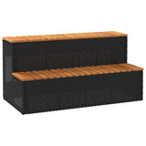 Hot Tub Step Black 100x50x50,5 cm Poly Rattan and Solid Acacia 4103944