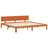 Bed Frame with Headboard 2 pcs Wax Brown Solid Pine Wood 3422719