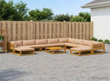 Sofa Set 11 pcs Natural Solid Acacia Wood 3417293
