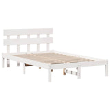 Bed Frame with Headboard White 120 x 190 cm Solid Pine wood 872168