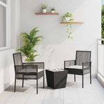 Garden Bistro Set 3 pcs Black Poly rattan 3334955