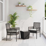 Garden Bistro Set 3 pcs Black Poly rattan 3334955