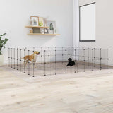 60-Panel Pet Cage with Door Black 35x35 cm Steel 3114042