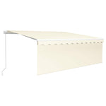 Manual Retractable Awning with Blind&LED 4x3m Cream 3069302
