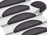 Stair Mats 10 pcs 56x17x3 cm Anthracite Half Round 149735