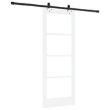 Sliding Door White 78 x 202 cm Solid Pine Wood and Glass 3332300