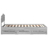Bed Frame with Drawer Grey Sonoma 100 x 200 cm Engineer Wood 3413038