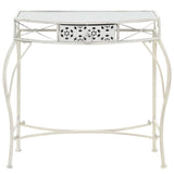 Side Table French Style Metal 82x39x76 cm White 245935