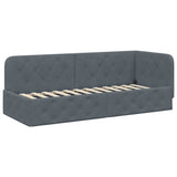 Corner Bed Frame with Headboard Dark Grey 80 x 200 cm Velvet 42016514