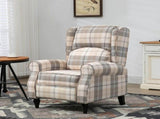 Wingback Recliner Armchair for Living Room, Pushback Reclining Chair with Round Armrests, Footrest T3398P330384