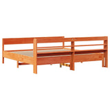 Bed Frame without Mattress Wax Brown 200x200 cm Solid Wood Pine 3306917