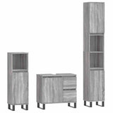 3 Piece Bathroom Furniture Set Grey Sonoma Engineered Wood 3190235