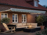Manual Retractable Awning with LEDs Green and White 2.5 x 2 m 3419188