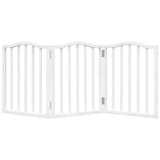 Dog Gate Foldable 3 Panels White 150 cm Poplar Wood 352212