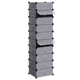 244920 Interlocking Shoe Organiser with 10 Compartments Black