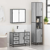 3 Piece Bathroom Furniture Set Grey Sonoma Engineered Wood 3301083