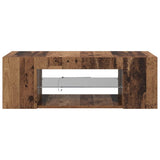 TV Cabinet with LED Lights Old Wood 90x39x30 cm Engineered Wood 856325