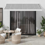 Retractable Awning Anthracite and White 3.5x2.5 m Fabric&Aluminium 3216134