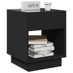 ZNTS Bedside Table with Infinity LED Black 40x40x50 cm 3284078