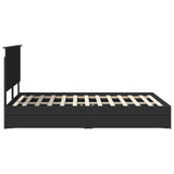 Storage Bed with Headboard Black 150 x 200 cm Engineered Wood 3409539